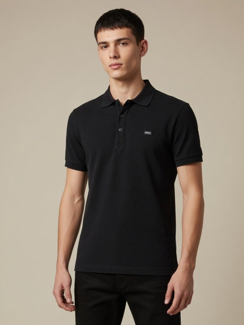 *Diesel Black Polo Shirt Slim Fit Logo Short Sleeve Men’s Medium